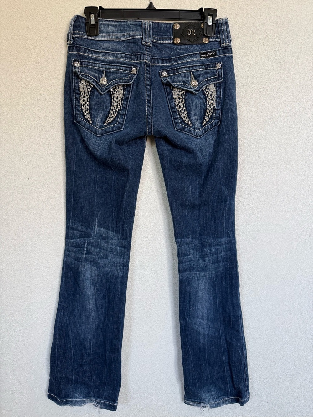 Miss Me Bootcut Jeans Size 27 Embellished Flap Pocket Y2K Denim - Picture 5 of 15
